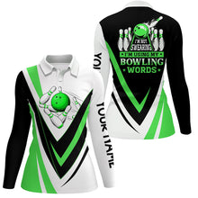 Load image into Gallery viewer, Custom bowling polo shirts for women I&#39;m not swearing, I&#39;m using my bowling words green bowl shirts NQS6632