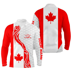 Red and white Canadian flag men golf polo shirts custom patriotic golf clubs golf shirt for men NQS6876