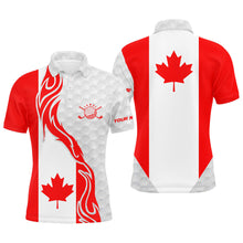 Load image into Gallery viewer, Red and white Canadian flag men golf polo shirts custom patriotic golf clubs golf shirt for men NQS6876