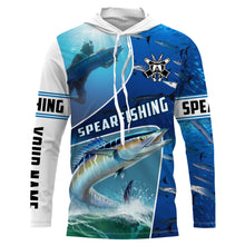 Load image into Gallery viewer, Wahoo blue water spearfishing Custom Name UV protection UPF 30+ fishing jersey, custom fishing apparel NQS3069