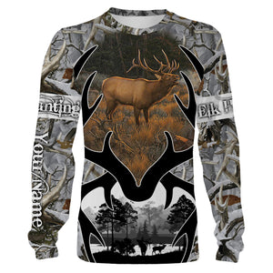 Elk Hunting big game hunting camo Custom Name 3D All over print shirts - personalized hunting gifts - NQS734