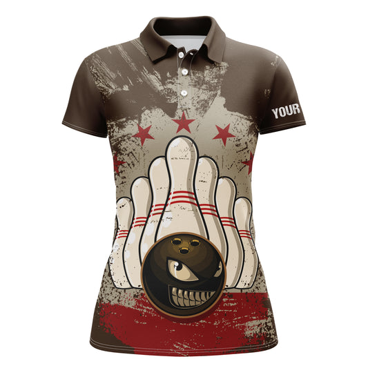 Custom bowling shirt for women – personalized team jersey front view
