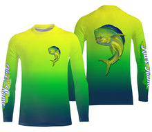 Load image into Gallery viewer, Mahi-mahi Dorado fishing green scales Custom Name UV protection UPF 30+ fishing jersey NQS2975
