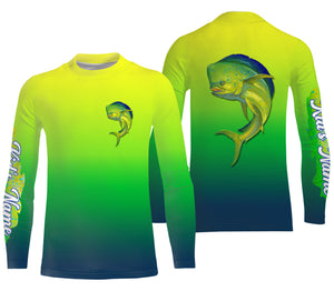 Mahi-mahi Dorado fishing green scales Custom Name UV protection UPF 30+ fishing jersey NQS2975
