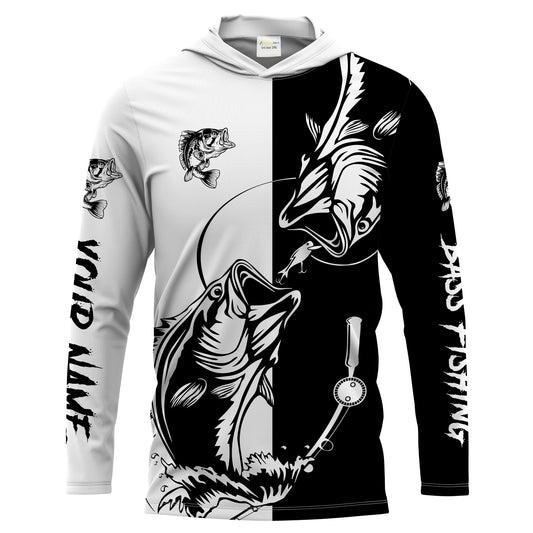Bass fishing tattoo shirt UV protection Customize name fishing shirts NQS1461