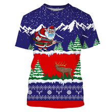 Load image into Gallery viewer, Elk hunter Santa funny ugly christmas sweatshirt full print shirts - Christmas gift For Adult and kid NQS1017