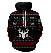 Load image into Gallery viewer, Deer hunter Merry huntmas custom funny ugly Christmas sweatshirt all over printed shirts, hunter gift NQS4174