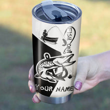 Load image into Gallery viewer, Musky Fish On Customize Name Fishing Tumbler Cup Personalized Fishing Gift For Fisherman NQS367