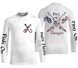 Fish Reaper Fish on American flag patriot fishing Custom Name 3D sun protection Fishing Shirts jerseys NQS3498