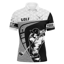 Load image into Gallery viewer, Black &amp; white long sleeve golf shirts men, best golf gifts for men NQS3329