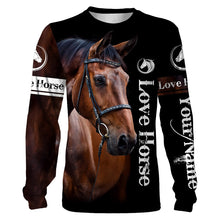Load image into Gallery viewer, Love Horse Customize Name 3D All Over Printed Shirts Personalized Horse Lovers gift For Adult And Kid NQS626