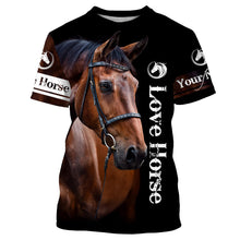 Load image into Gallery viewer, Love Horse Customize Name 3D All Over Printed Shirts Personalized Horse Lovers gift For Adult And Kid NQS626