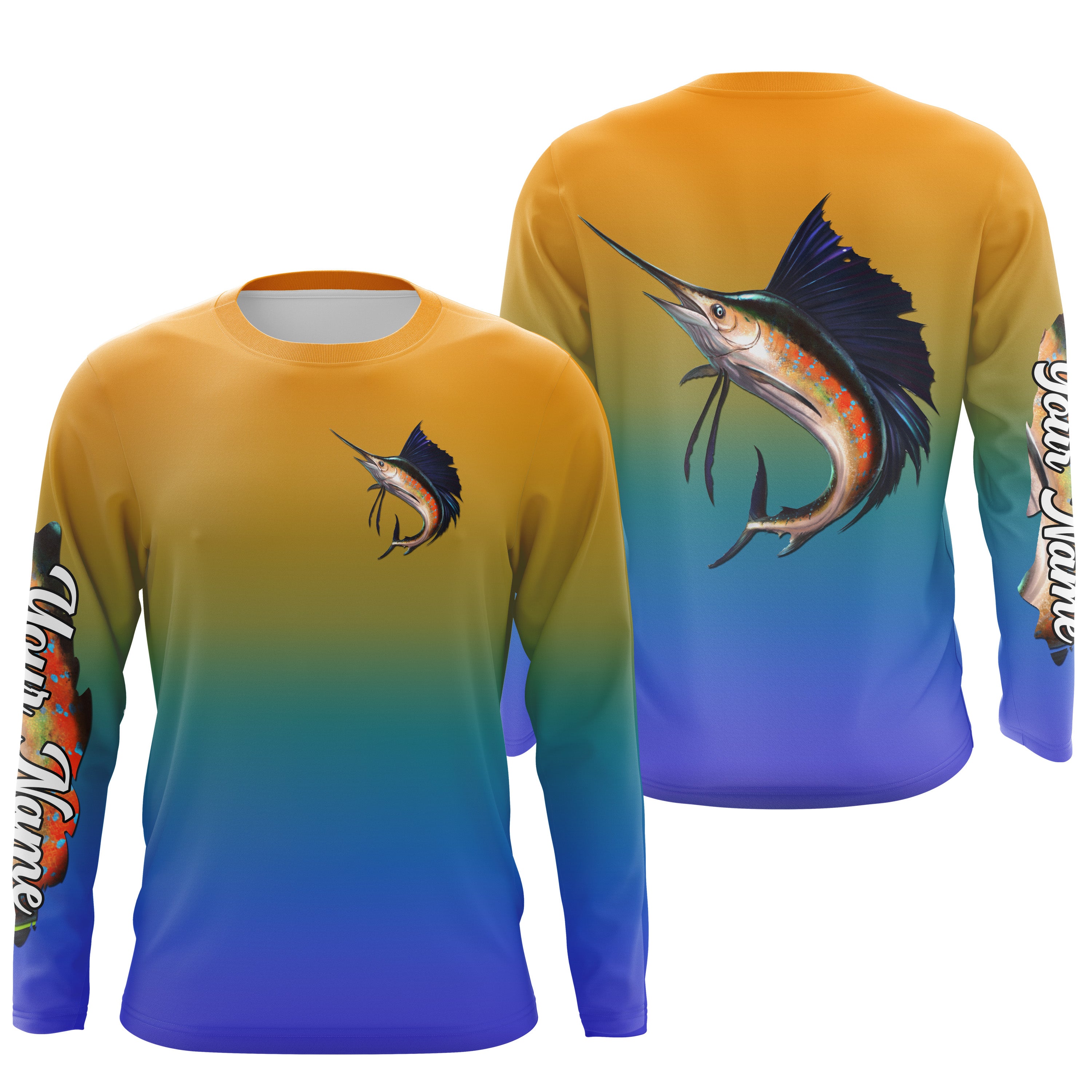 Sailfish fishing Custom Name UV protection UPF 30+ fishing jersey, dee –  ChipteeAmz