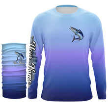 Load image into Gallery viewer, Wahoo fishing Custom Name UV protection UPF 30+ fishing jersey, deep sea fishing tournament shirts NQS3958