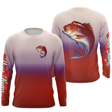 Load image into Gallery viewer, Red snapper fishing Custom Name sun protection fishing jersey, deep sea fishing tournament shirts NQS3960
