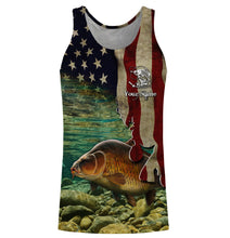 Load image into Gallery viewer, Carp Fishing 3D American Flag Patriotic Customize name long sleeve, tshirt, hoodie fishing shirts NQS499