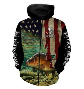 Carp Fishing 3D American Flag Patriotic Customize name long sleeve, tshirt, hoodie fishing shirts NQS499