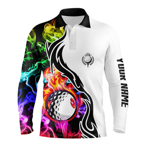 Colorful rainbow smoke Mens golf polo shirts custom golf ball team golf jerseys, golf attire for men NQS6690