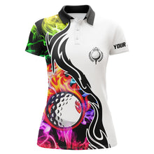 Load image into Gallery viewer, Colorful rainbow smoke Womens golf polo shirts custom golf ball team jerseys, golf attire for ladies NQS6690