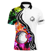 Load image into Gallery viewer, Colorful rainbow smoke Mens golf polo shirts custom golf ball team golf jerseys, golf attire for men NQS6690