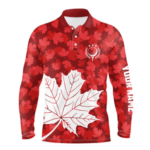 Mens golf polo shirts Red Canada maple leaf pattern custom team golf shirts, patriot golf tops NQS7342