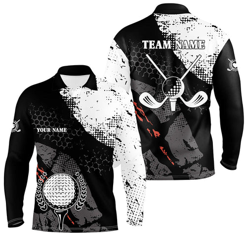 Black and white retro Mens golf polo shirts custom golf clubs team golf jerseys, golf attire for men NQS6698