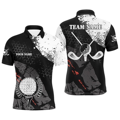Black and white retro Mens golf polo shirts custom golf clubs team golf jerseys, golf attire for men NQS6698