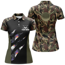 Load image into Gallery viewer, Womens golf polo shirts custom camo golf shirt for ladies, golf attire for women NQS6903