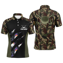 Load image into Gallery viewer, Mens golf polo shirts custom camo golf shirt for mens, golf attire for men NQS6903