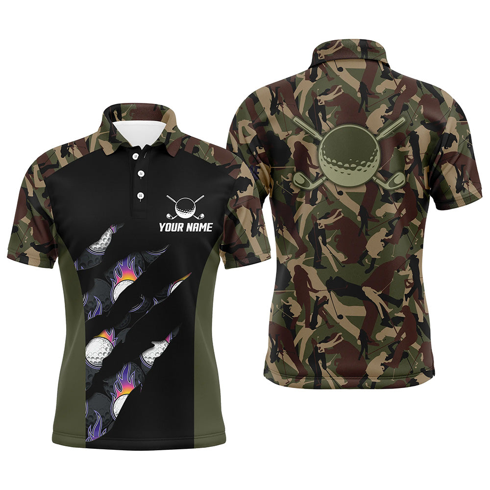 Mens golf polo shirts custom camo golf shirt for mens, golf attire for men NQS6903