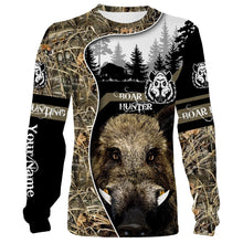 Load image into Gallery viewer, Wild Boar Hunting Camo Customize Name 3D All Over Printed Shirts Personalized Hunting gift For Adult And Kid NQS635