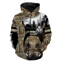 Load image into Gallery viewer, Wild Boar Hunting Camo Customize Name 3D All Over Printed Shirts Personalized Hunting gift For Adult And Kid NQS635