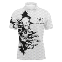 Load image into Gallery viewer, Golf skull white Polo Shirts for Men, personalized golf gifts for for golf lovers NQS3361