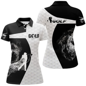 Black and white Women's golf polo t-shirts custom name sports golf short sleeve shirt quick dry NQS3668
