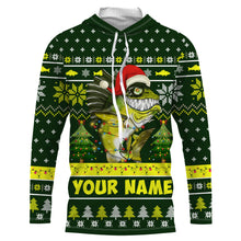 Load image into Gallery viewer, Funny Bass fishing custom name fishing ugly Christmas sweatshirt, Long sleeve Hooded, Christmas gifts NQS4210