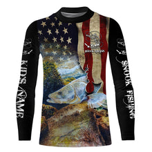 Load image into Gallery viewer, Snook Fishing 3D American Flag Patriotic Customize name All over print shirts NQS513