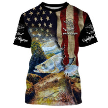 Load image into Gallery viewer, Snook Fishing 3D American Flag Patriotic Customize name All over print shirts NQS513