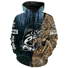 Load image into Gallery viewer, Walleye Fishing Camo Customize Name 3D All Over Pinted Shirts Personalized Fishing Gift For Men, Women And Kid NQS395