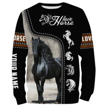 Load image into Gallery viewer, Friesian horse Customize Name 3D All Over Printed Shirts Personalized gift For Horse Lovers NQS652