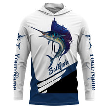 Load image into Gallery viewer, Sailfish fishing saltwater sportfishing Custom Name UV protection UPF 30+ fishing jersey NQS3013