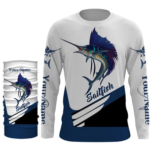 Sailfish fishing saltwater sportfishing Custom Name UV protection UPF 30+ fishing jersey NQS3013