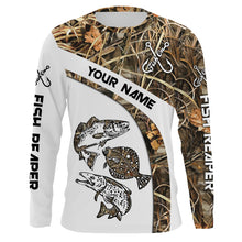 Load image into Gallery viewer, Beautiful Texas Slam Fishing Tattoo Redfish, Speckled Trout, Flounder UV protection quick dry Customize name long sleeves UPF 30+ - NQS765