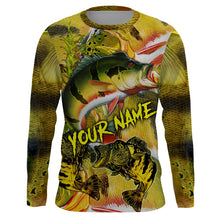 Load image into Gallery viewer, Personalized Peacock bass Fishing jerseys, bass scales long sleeve fishing shirts uv protection NQS3847