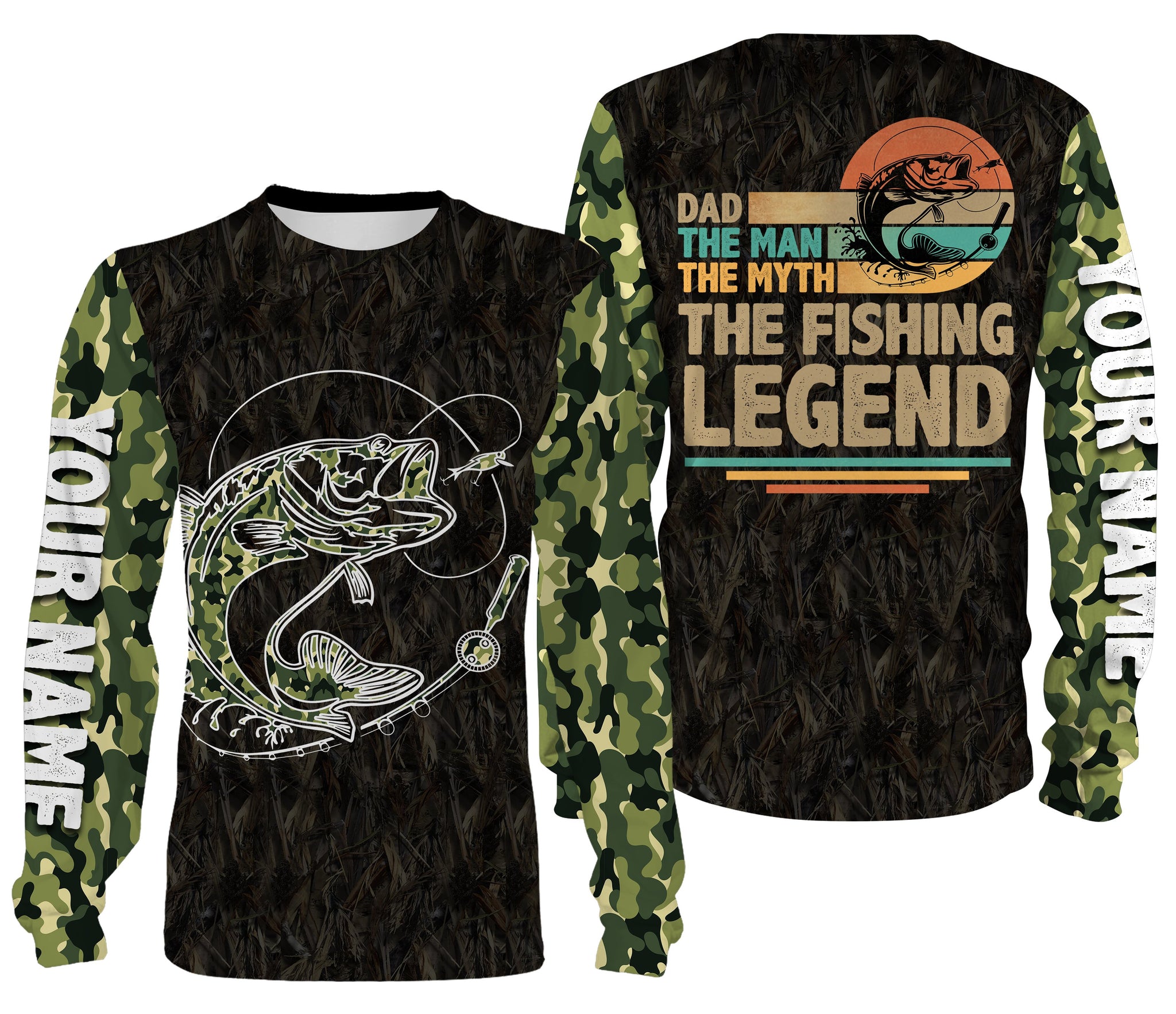  Personalized Fishing Shirt for Men Long Sleeve, 3D