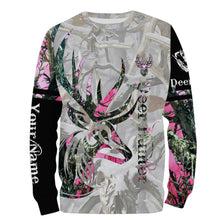 Load image into Gallery viewer, Deer Hunter Country Girl Pink Muddy camo Custom Name 3D All over print shirts - personalized hunting apparel gifts for Adult and Kid - NQS768
