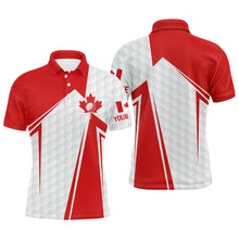 Load image into Gallery viewer, Canadian flag white golf ball skin Mens golf polo shirts custom patriotic mens golf clothes NQS6742