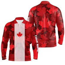 Load image into Gallery viewer, Canadian flag Mens golf polo shirt custom red Maple leaves pattern patriotic golf shirt for men NQS6745