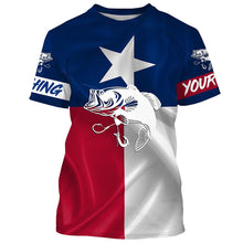 Load image into Gallery viewer, Largemouth Bass fishing Tattoo Texas Flag custom name 3D All Over print fishing apparel NQS412