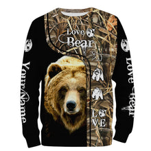 Load image into Gallery viewer, Love Bear Hunting Camo Custom Name 3D All over print shirts NQS785