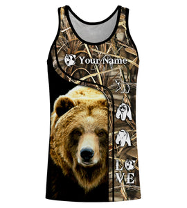 Love Bear Hunting Camo Custom Name 3D All over print shirts NQS785
